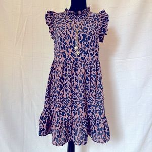 sophisticated mauve and navy blue dress. BNWT